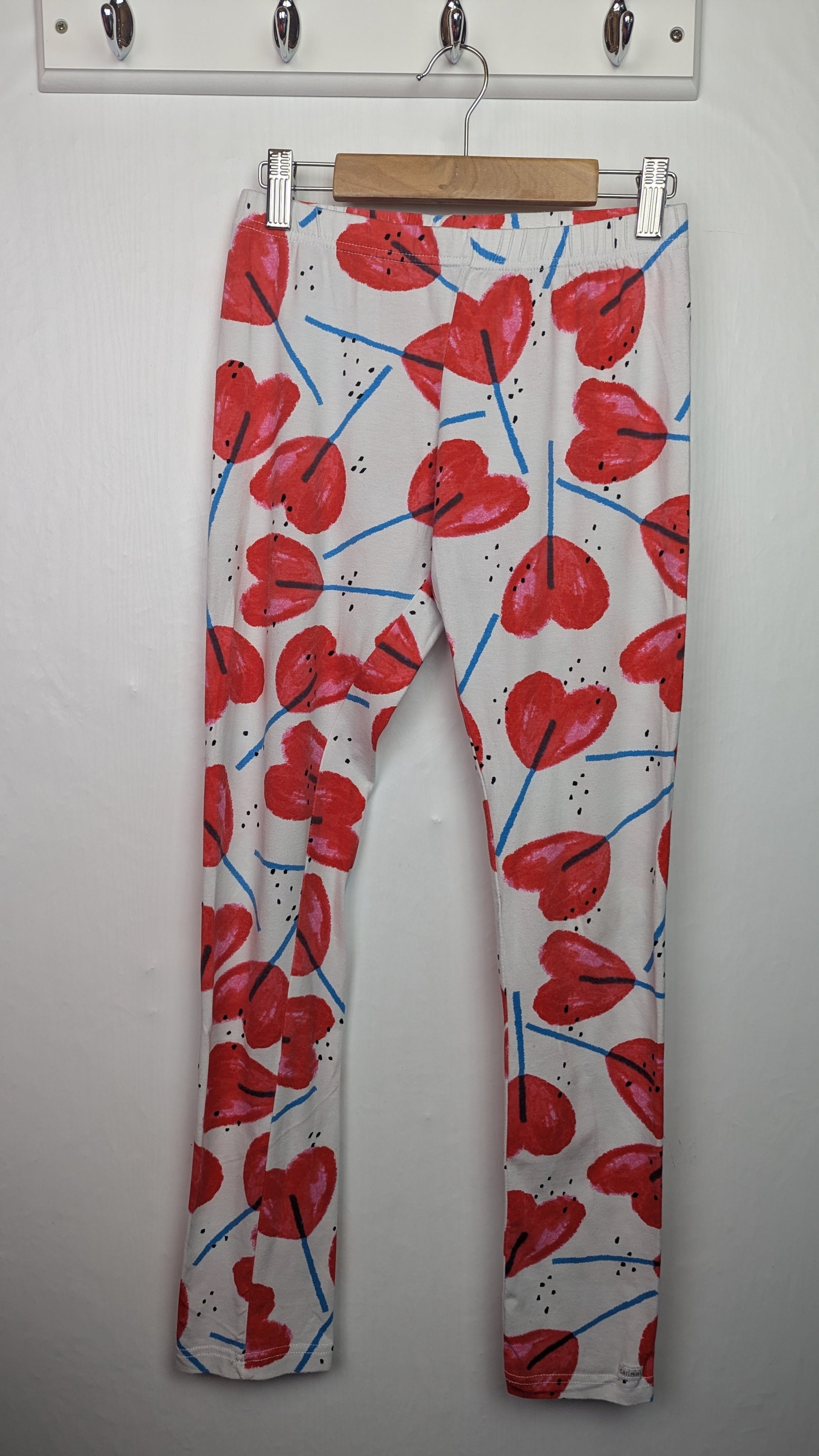 Catimini White & Red Floral Leggings - Girls 14 Years - Little Ones Preloved. Second Hand Children's & Preloved Baby, Kids, Girls & Boys Clothes. UK online