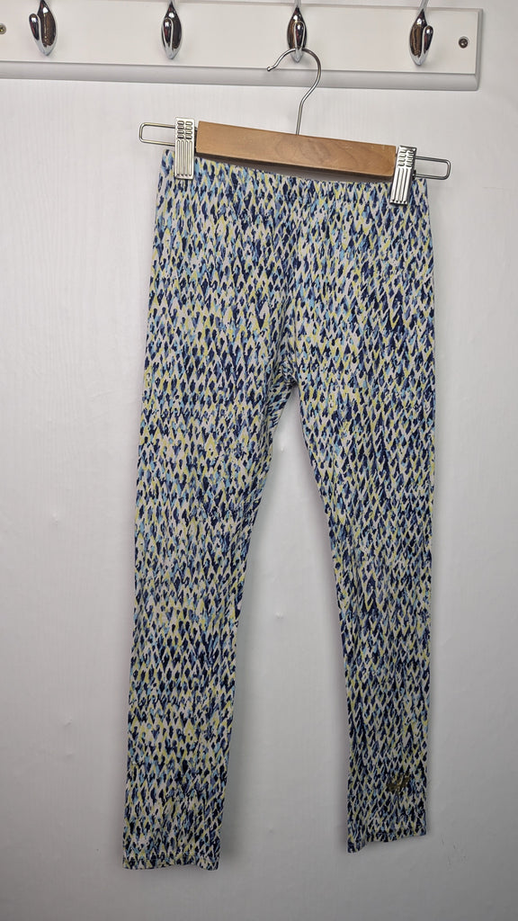 Catimini Yellow & Blue Patterned Leggings - Girls 14 Years Little Ones Preloved Used, Preloved, Preworn Baby, Girls & Boys Clothes. Kids & Children's second hand Clothing UK Online. Cheap affordable. Brands including Next, Joules, Nutmeg Morrisons, TU, F&F, H&M.