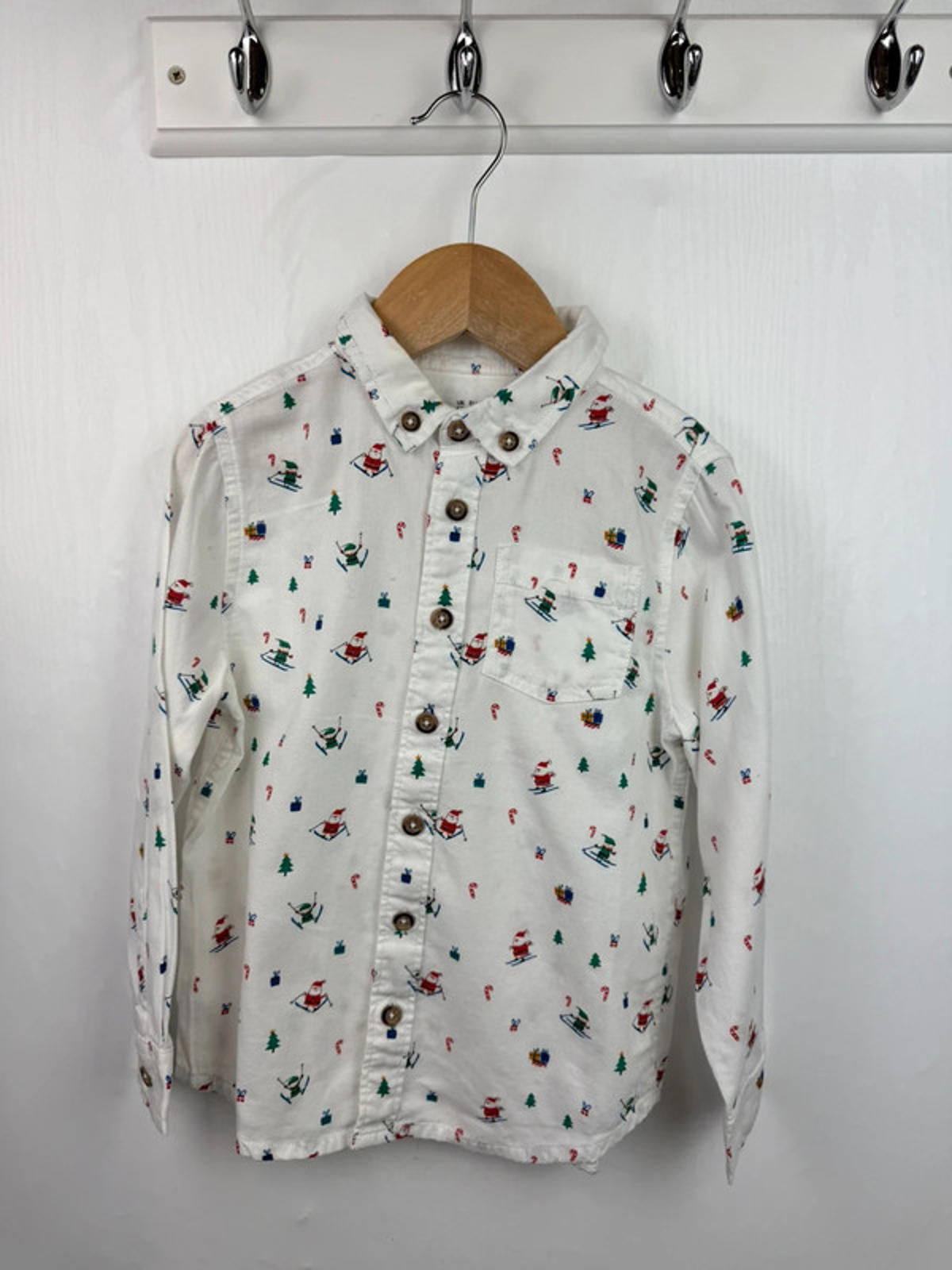 F&F White Christmas Shirt - Boys 5-6 Years