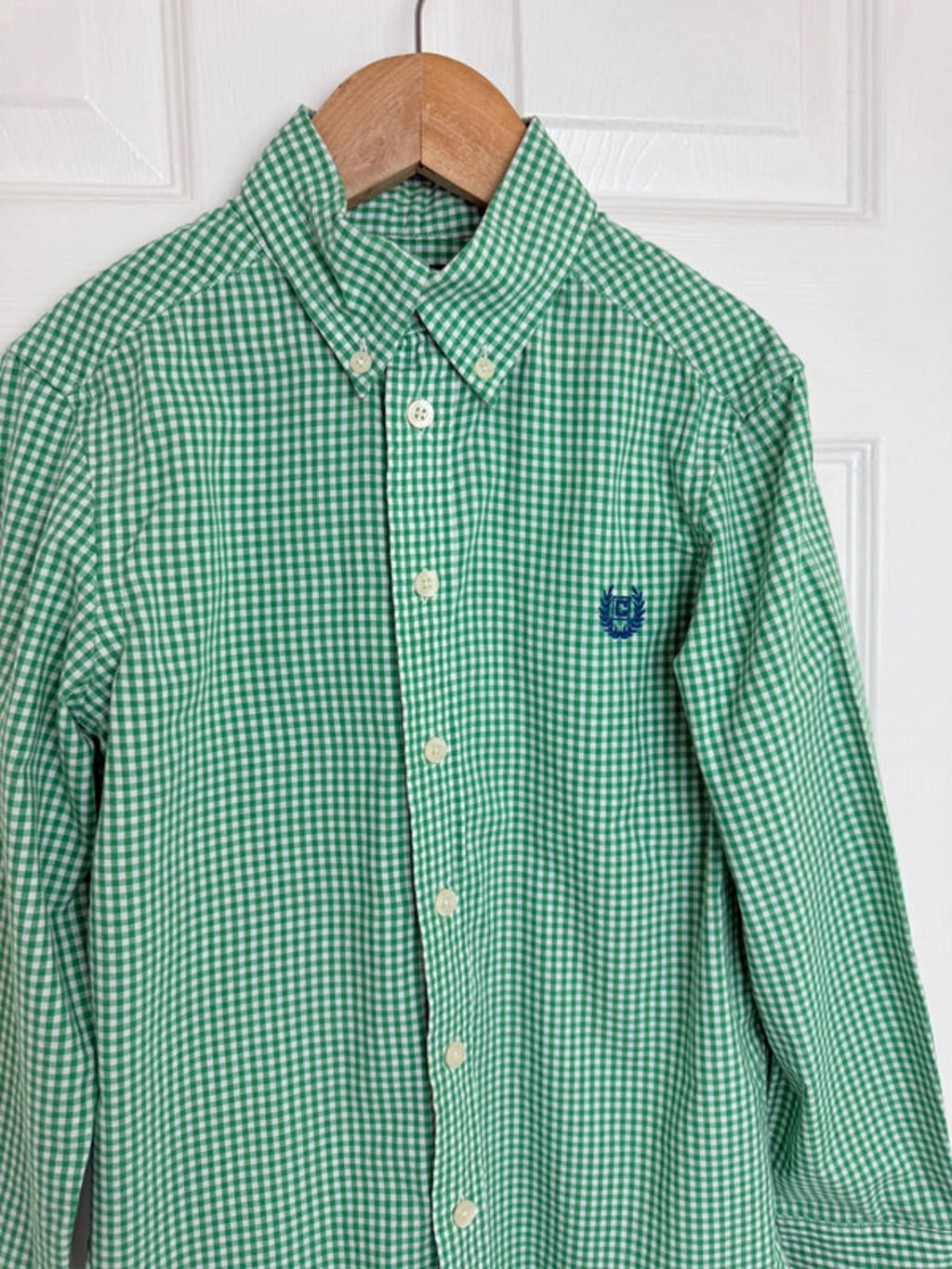 Chaps Green Checked Long Sleeve Shirt - Boys 8 Years - Little Ones Preloved. Second Hand Children's & Preloved Baby, Kids, Girls & Boys Clothes. UK online