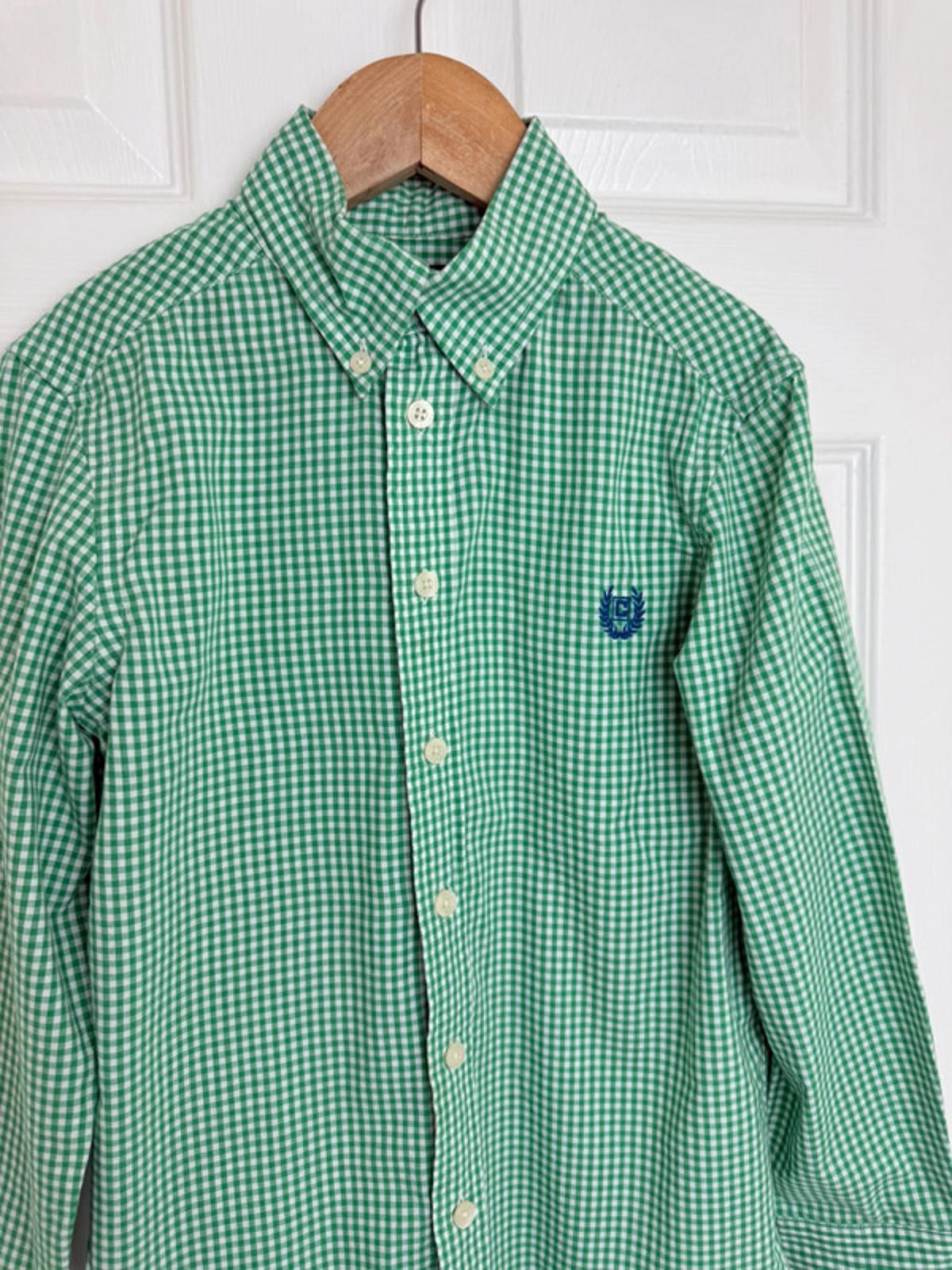 Chaps Green Checked Long Sleeve Shirt - Boys 8 Years - Little Ones Preloved. Second Hand Children's & Preloved Baby, Kids, Girls & Boys Clothes. UK online