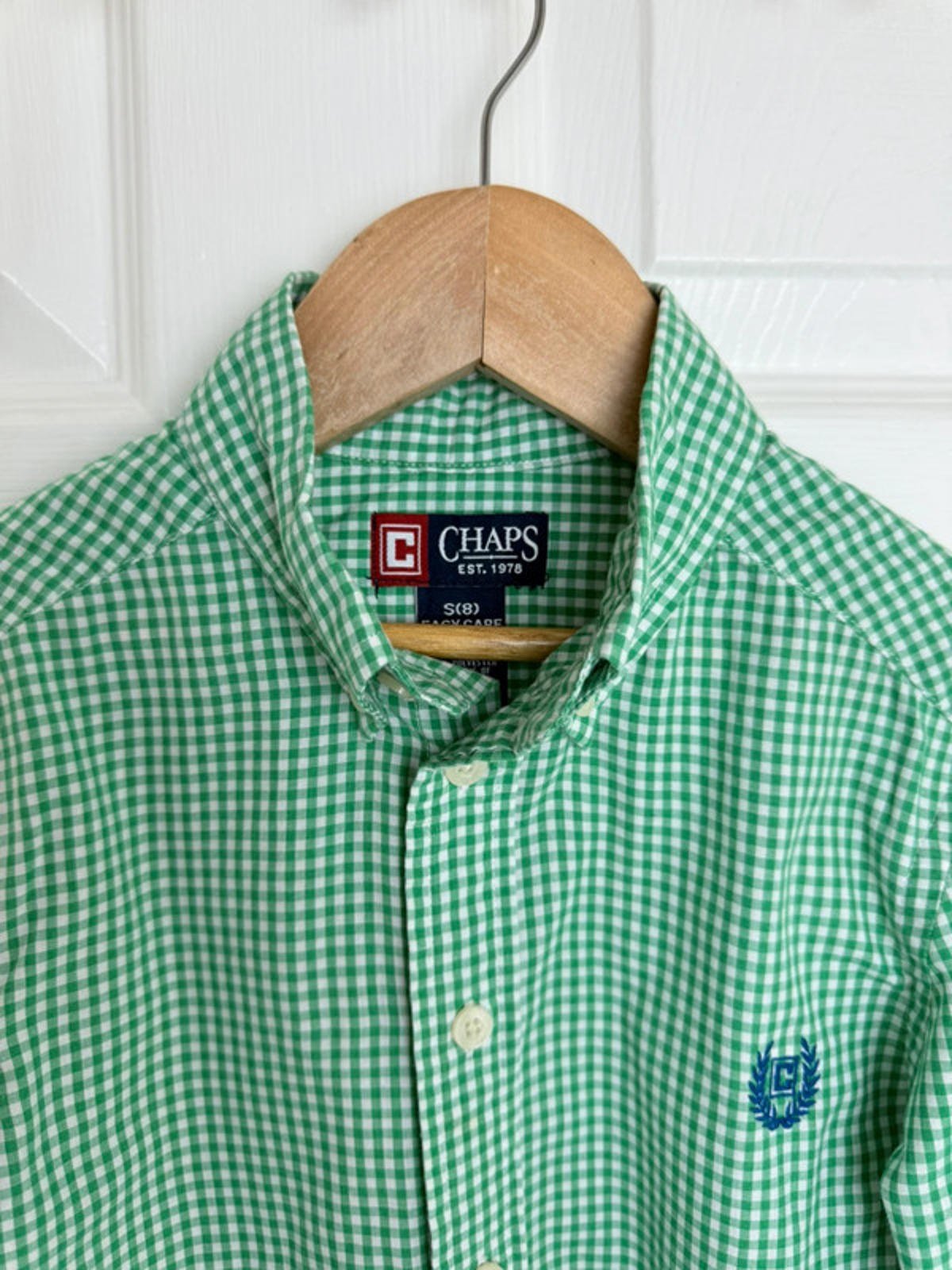 Chaps Green Checked Long Sleeve Shirt - Boys 8 Years - Little Ones Preloved. Second Hand Children's & Preloved Baby, Kids, Girls & Boys Clothes. UK online