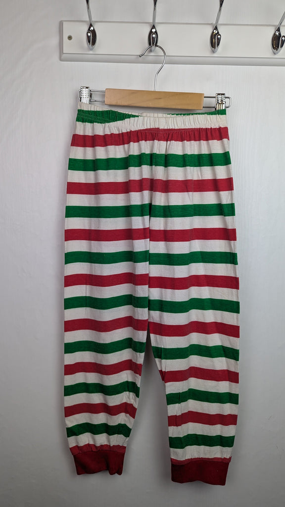 Christmas Striped Pyjama Bottoms - Unisex 7-8 Years Little Ones Preloved Used, Preloved, Preworn Baby, Girls & Boys Clothes. Kids & Children's second hand Clothing UK Online. Cheap affordable. Brands including Next, Joules, Nutmeg Morrisons, TU, F&F, H&M.