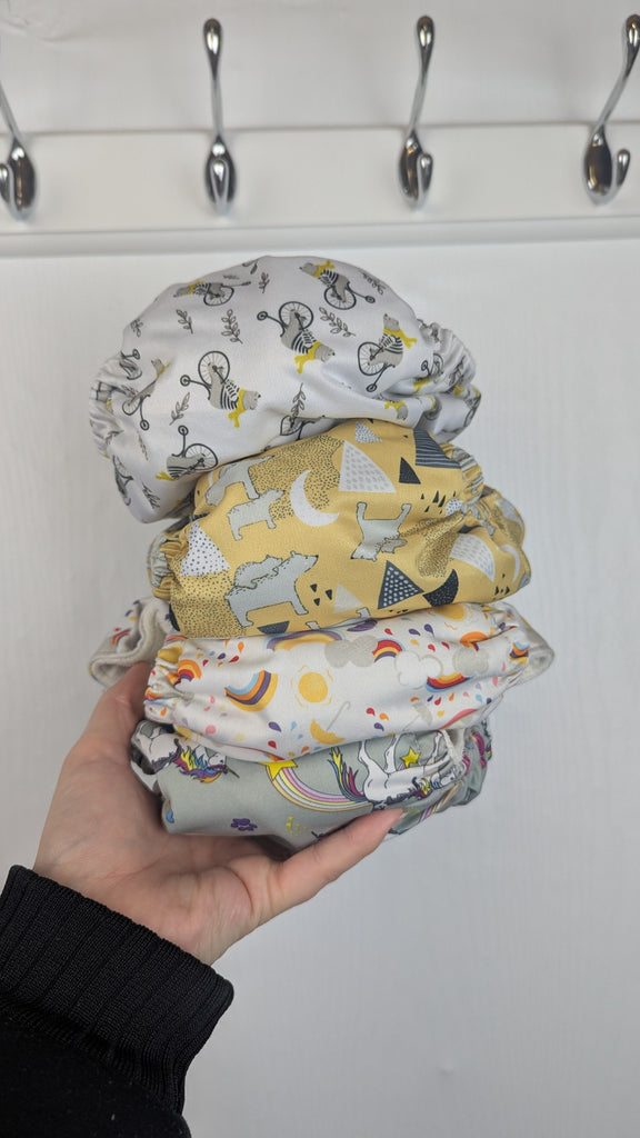 Cloth Nappy Bundle 4 - Unisex 0-2 Years Little Ones Preloved Used, Preloved, Preworn & Second Hand Baby, Kids & Children's Clothing UK Online. Cheap affordable. Brands including Next, Joules, Nutmeg Morrisons, TU, F&F, H&M.