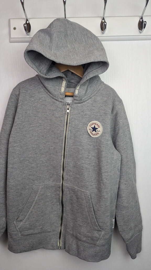 Converse Grey Zipped Hoodie - Unisex 8-10 Years Little Ones Preloved Used, Preloved, Preworn & Second Hand Baby, Kids & Children's Clothing UK Online. Cheap affordable. Brands including Next, Joules, Nutmeg Morrisons, TU, F&F, H&M.