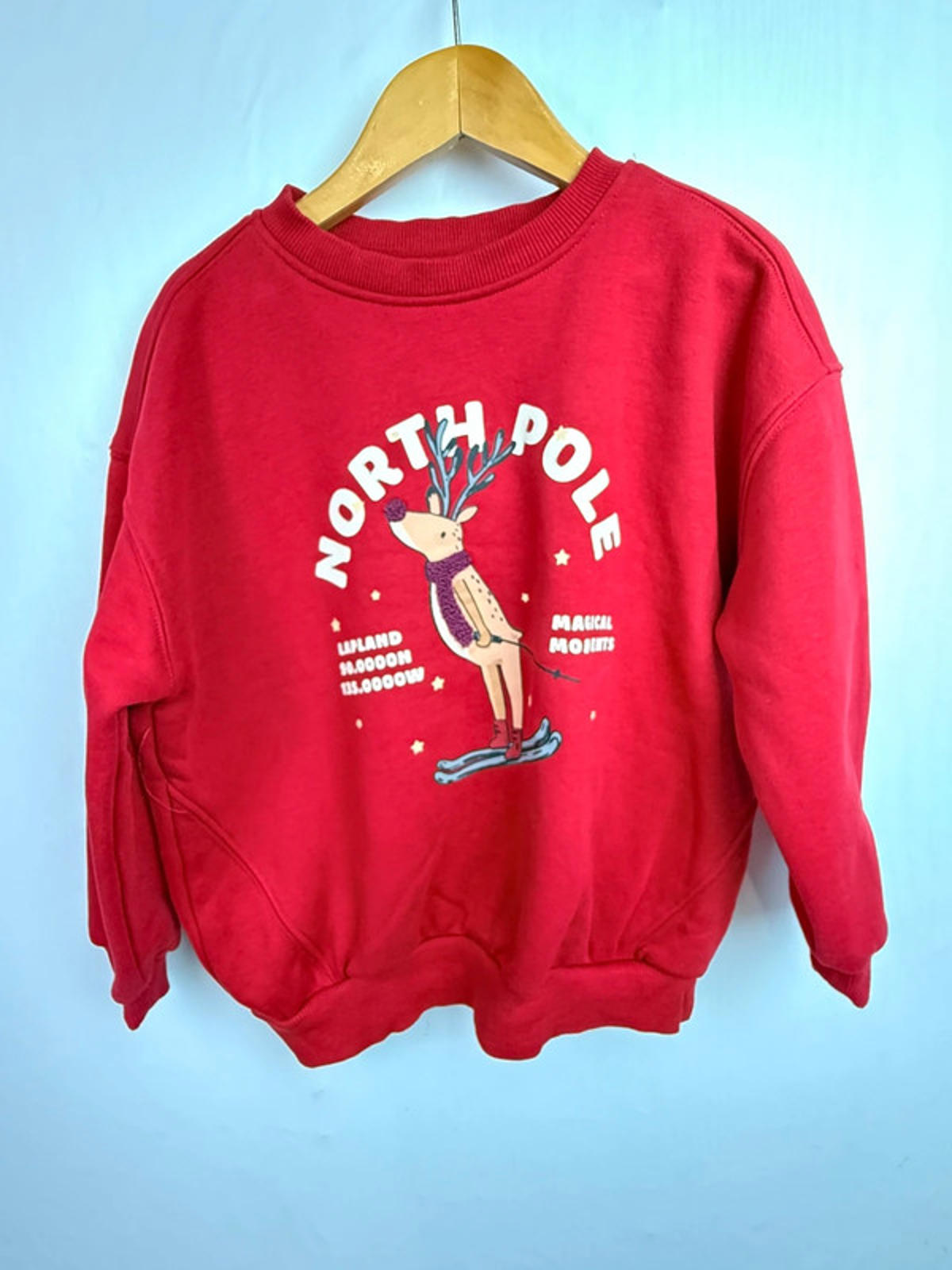George Red Reindeer North Pole Jumper - Unisex 4-5 Years