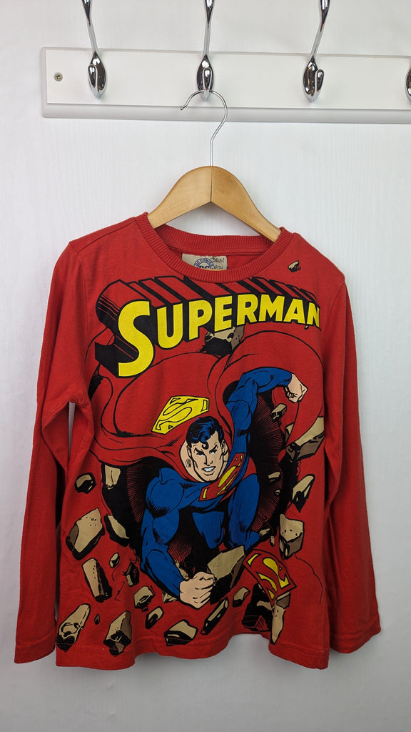 DC Superman Long Sleeve Top - Boys 6-7 Years Little Ones Preloved Used, Preloved, Preworn & Second Hand Baby, Kids & Children's Clothing UK Online. Cheap affordable. Brands including Next, Joules, Nutmeg Morrisons, TU, F&F, H&M.