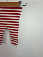 F&F Red & White Striped Leggings - Unisex 0-3 Months