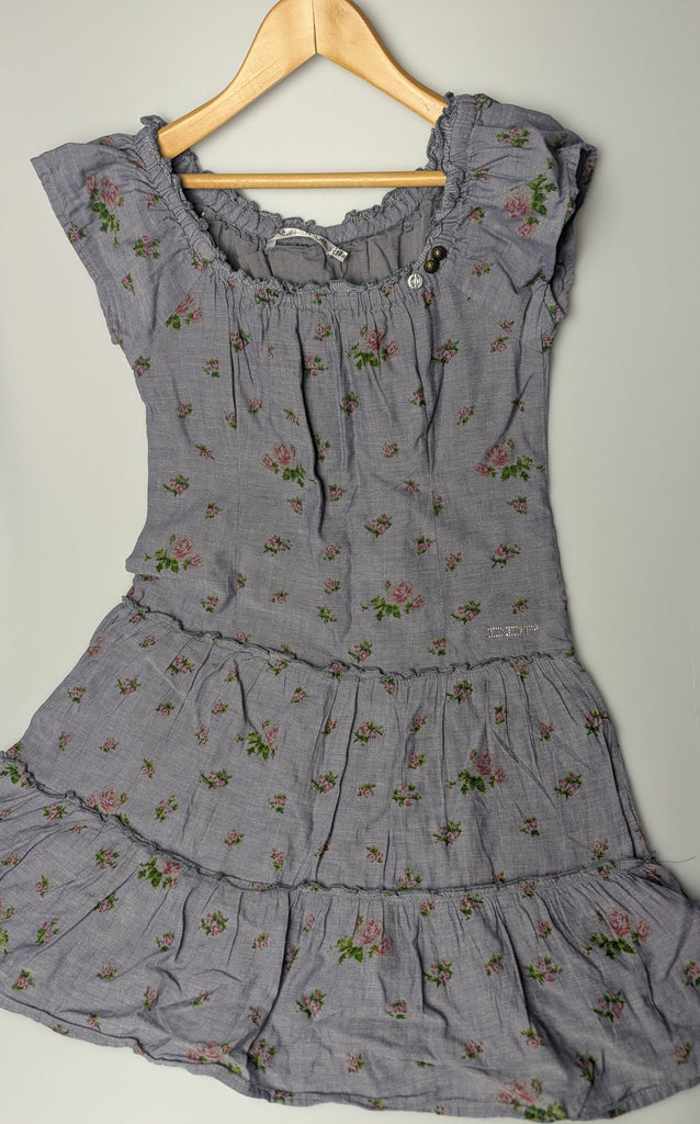 DDP Grey Floral Dress - Girls 10 Years Little Ones Preloved Used, Preloved, Preworn Baby, Girls & Boys Clothes. Kids & Children's second hand Clothing UK Online. Cheap affordable. Brands including Next, Joules, Nutmeg Morrisons, TU, F&F, H&M.