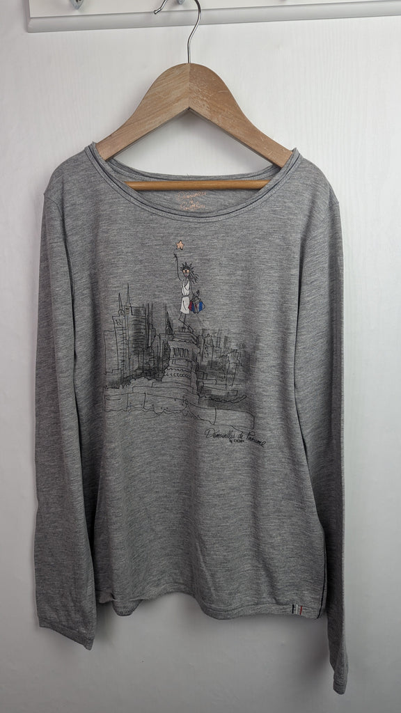 DDP Grey New York Long Sleeve Top - Girls 12 Years Little Ones Preloved Used, Preloved, Preworn Baby, Girls & Boys Clothes. Kids & Children's second hand Clothing UK Online. Cheap affordable. Brands including Next, Joules, Nutmeg Morrisons, TU, F&F, H&M.