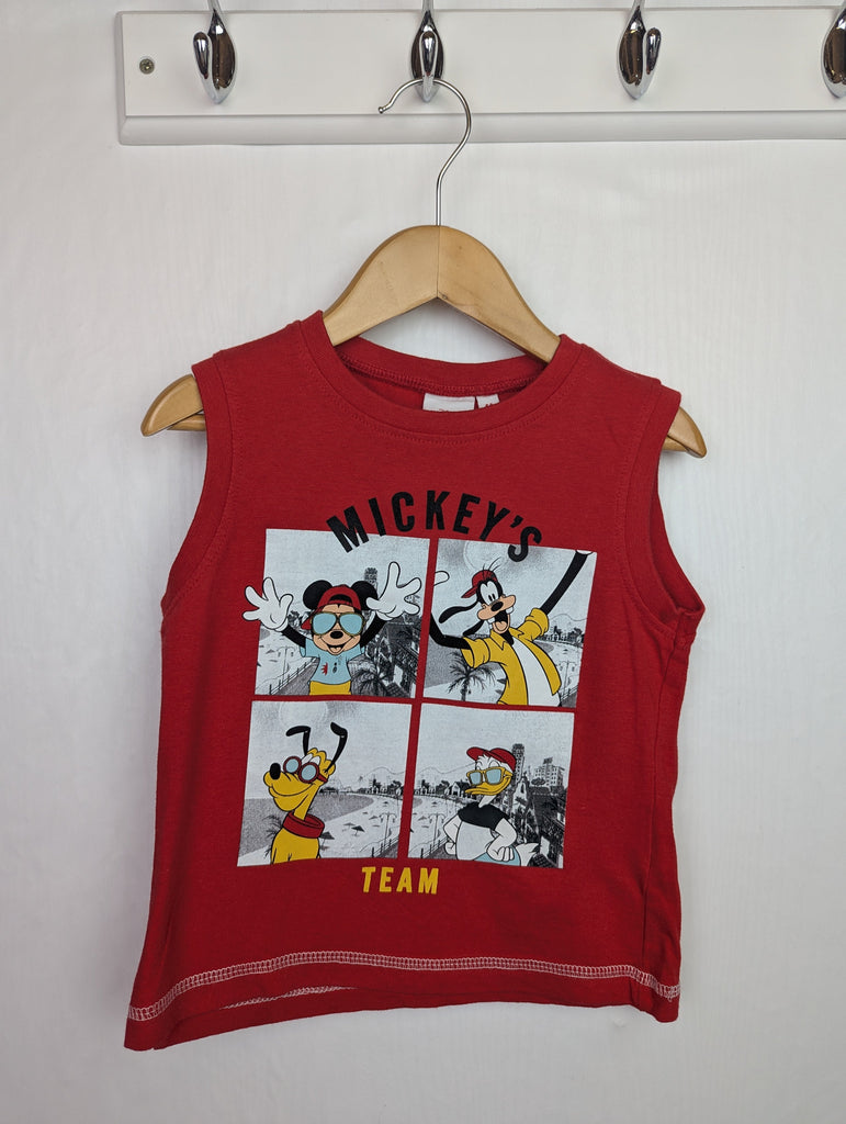 Disney Mickey Mouse Vest Top - Boys 4 Years Little Ones Preloved Used, Preloved, Preworn Baby, Girls & Boys Clothes. Kids & Children's second hand Clothing UK Online. Cheap affordable. Brands including Next, Joules, Nutmeg Morrisons, TU, F&F, H&M.