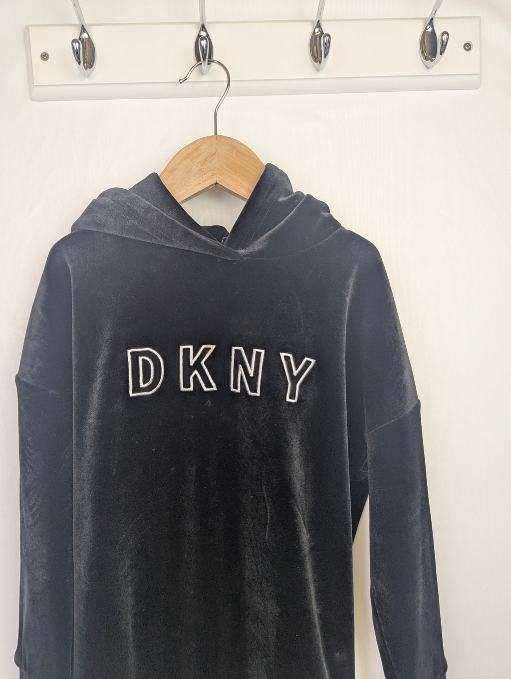 DKNY Black Velour Jumper Dress - Girls 8 Years - Little Ones Preloved. Second Hand Children's & Preloved Baby, Kids, Girls & Boys Clothes. UK online