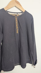 Du Pareil Au Meme Dark Grey Long Sleeve Top - Girls 10 Years - Little Ones Preloved. Second Hand Children's & Preloved Baby, Kids, Girls & Boys Clothes. UK online