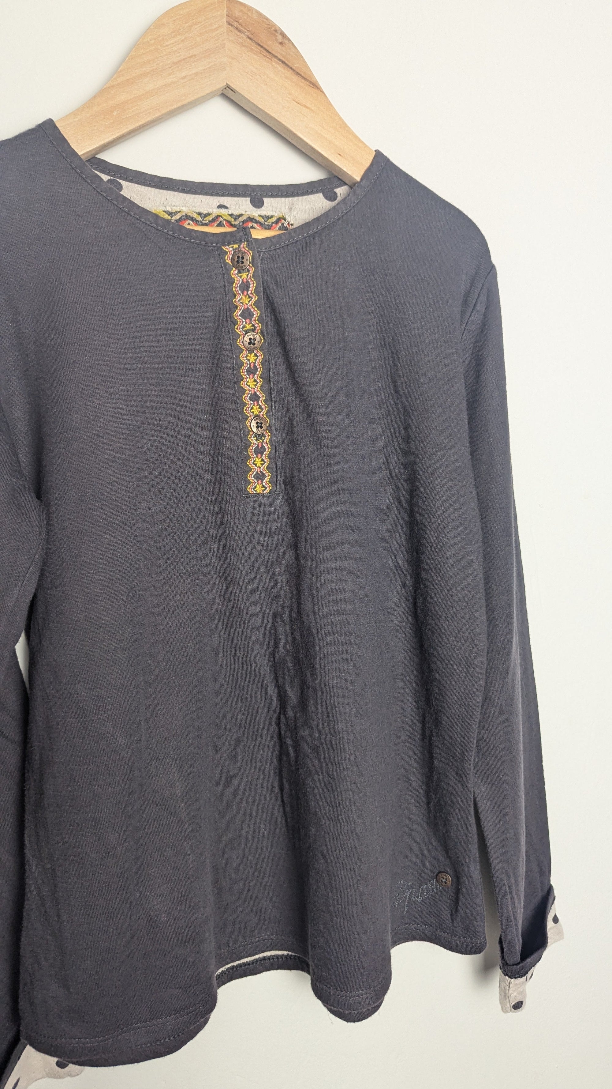 Du Pareil Au Meme Dark Grey Long Sleeve Top - Girls 10 Years - Little Ones Preloved. Second Hand Children's & Preloved Baby, Kids, Girls & Boys Clothes. UK online