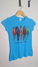 Duck Co Blue Colorado Horse Top - Girls 10 - 12 Years - Little Ones Preloved. Second Hand Children's & Preloved Baby, Kids, Girls & Boys Clothes. UK online