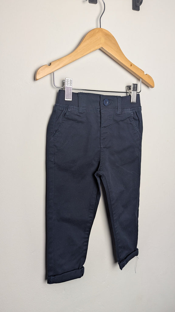 Dunnes Navy Chino Trousers - Boys 12-18 Months Little Ones Preloved Used, Preloved, Preworn Baby, Girls & Boys Clothes. Kids & Children's second hand Clothing UK Online. Cheap affordable. Brands including Next, Joules, Nutmeg Morrisons, TU, F&F, H&M.