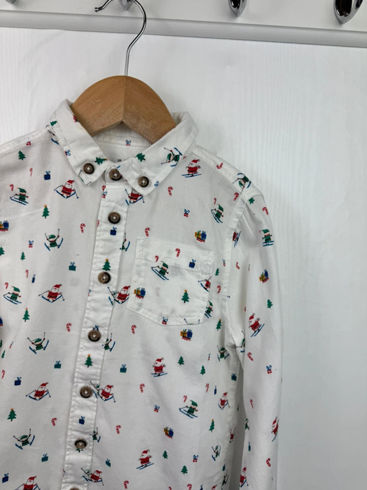 F&F White Christmas Shirt - Boys 5-6 Years