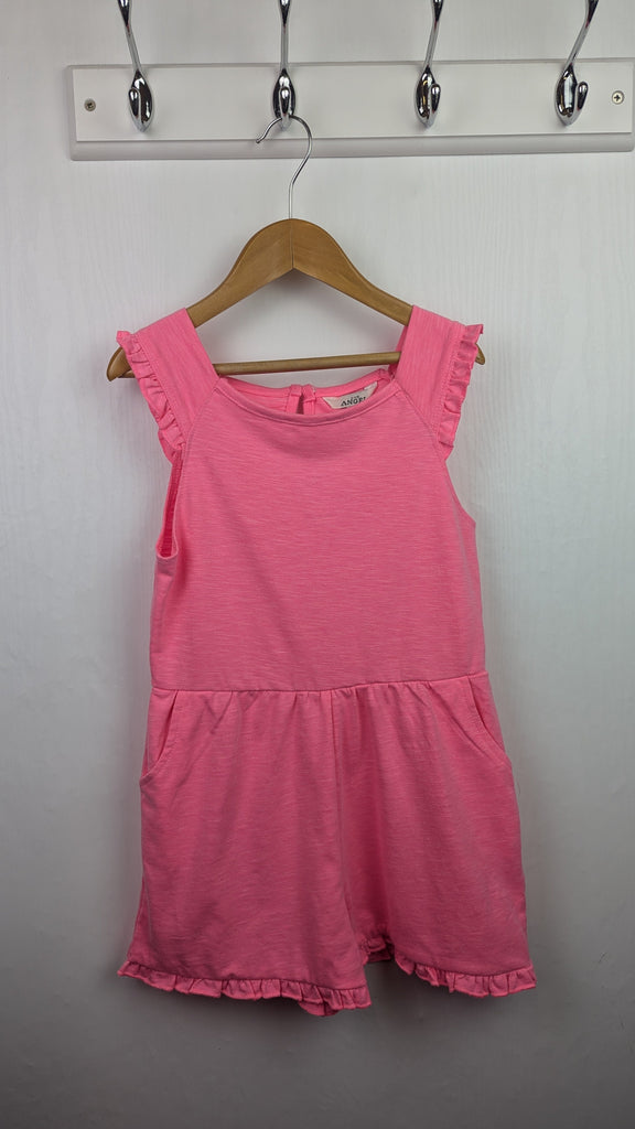 Evie Angel Pink Playsuit - Girls 5-6 Years Little Ones Preloved Used, Preloved, Preworn & Second Hand Baby, Kids & Children's Clothing UK Online. Cheap affordable. Brands including Next, Joules, Nutmeg Morrisons, TU, F&F, H&M.