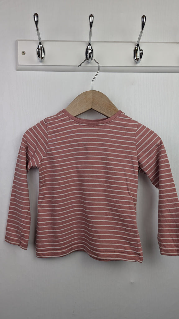 Evie Angel Pink Striped Top - Girls 12-18 Months Little Ones Preloved Used, Preloved, Preworn & Second Hand Baby, Kids & Children's Clothing UK Online. Cheap affordable. Brands including Next, Joules, Nutmeg Morrisons, TU, F&F, H&M.