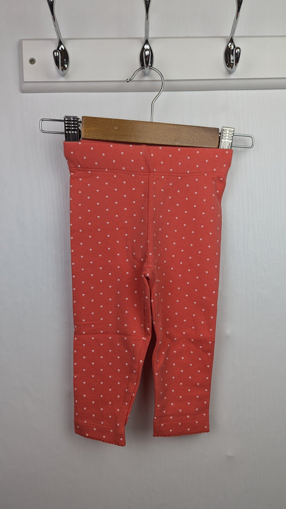 NEW Ex-Boden Coral Spotty Leggings - Girls 6-12 Months Boden Used, Preloved, Preworn Baby, Girls & Boys Clothes. Kids & Children's second hand Clothing UK Online. Cheap affordable. Brands including Next, Joules, Nutmeg Morrisons, TU, F&F, H&M.