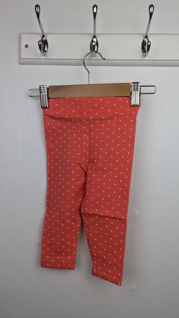 NEW Ex-Boden Coral Spotty Leggings - Girls 6-12 Months Boden Used, Preloved, Preworn Baby, Girls & Boys Clothes. Kids & Children's second hand Clothing UK Online. Cheap affordable. Brands including Next, Joules, Nutmeg Morrisons, TU, F&F, H&M.