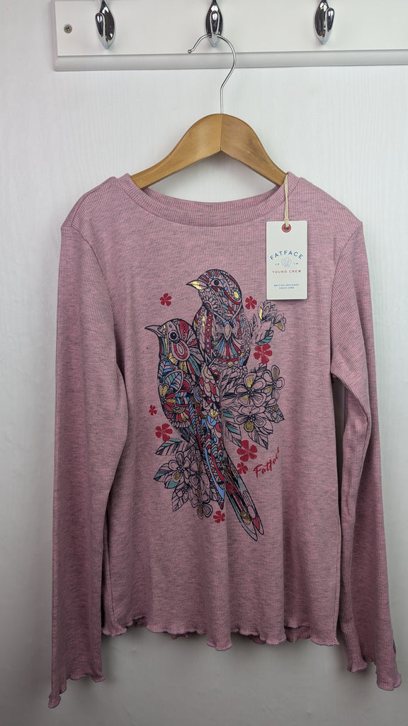 Ex-FatFace Pink Ribbed Bird Top - Girls 10-11 Years Fat face Used, Preloved, Preworn & Second Hand Baby, Kids & Children's Clothing UK Online. Cheap affordable. Brands including Next, Joules, Nutmeg Morrisons, TU, F&F, H&M.