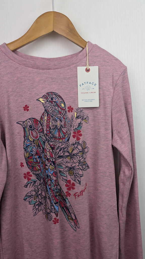 Ex-FatFace Pink Ribbed Bird Top - Girls 10-11 Years Fat face Used, Preloved, Preworn & Second Hand Baby, Kids & Children's Clothing UK Online. Cheap affordable. Brands including Next, Joules, Nutmeg Morrisons, TU, F&F, H&M.