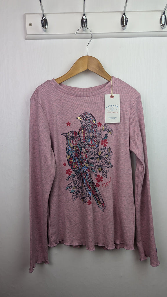 NEW Ex-FatFace Pink Ribbed Bird Top - Girls 11-12 Years Fat face Used, Preloved, Preworn Baby, Girls & Boys Clothes. Kids & Children's second hand Clothing UK Online. Cheap affordable. Brands including Next, Joules, Nutmeg Morrisons, TU, F&F, H&M.