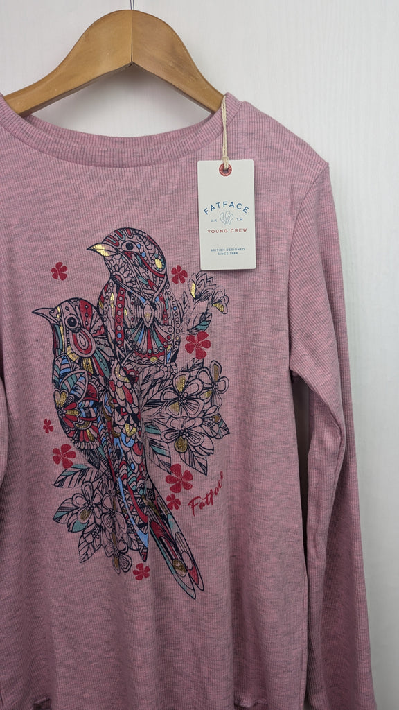 NEW Ex-FatFace Pink Ribbed Bird Top - Girls 11-12 Years Fat face Used, Preloved, Preworn Baby, Girls & Boys Clothes. Kids & Children's second hand Clothing UK Online. Cheap affordable. Brands including Next, Joules, Nutmeg Morrisons, TU, F&F, H&M.