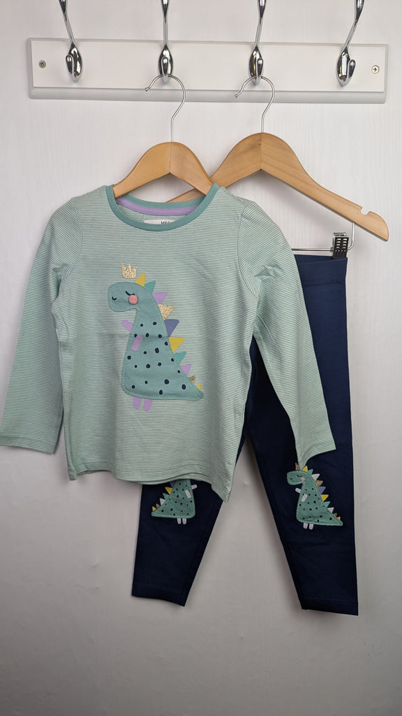 Ex-M&S Dinosaur Top & Leggings Set - Unisex 3-4 Years Marks & Spencer Used, Preloved, Preworn & Second Hand Baby, Kids & Children's Clothing UK Online. Cheap affordable. Brands including Next, Joules, Nutmeg Morrisons, TU, F&F, H&M.