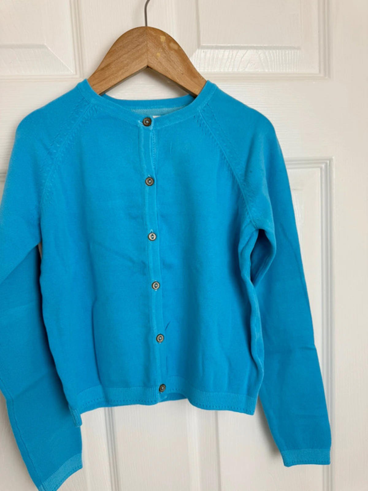 Ex - Next Blue fine knit cardigan - Girls 7 Years - Little Ones Preloved. Second Hand Children's & Preloved Baby, Kids, Girls & Boys Clothes. UK online