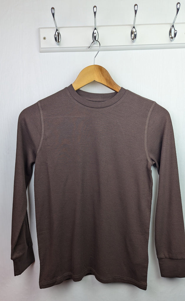 Ex-Next Brown Waffle Long Sleeve Top - Boys 10 Years Next Used, Preloved, Preworn & Second Hand Baby, Kids & Children's Clothing UK Online. Cheap affordable. Brands including Next, Joules, Nutmeg Morrisons, TU, F&F, H&M.