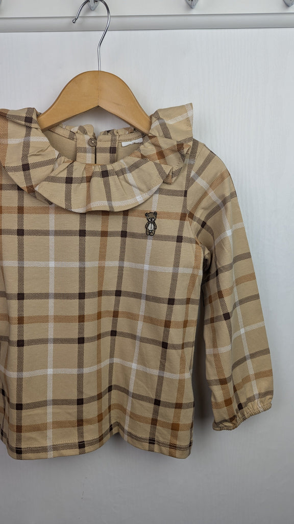 NEW Ex-Next Plaid Bear Long Sleeve Top - Girls 9-12 Months Next Used, Preloved, Preworn Baby, Girls & Boys Clothes. Kids & Children's second hand Clothing UK Online. Cheap affordable. Brands including Next, Joules, Nutmeg Morrisons, TU, F&F, H&M.