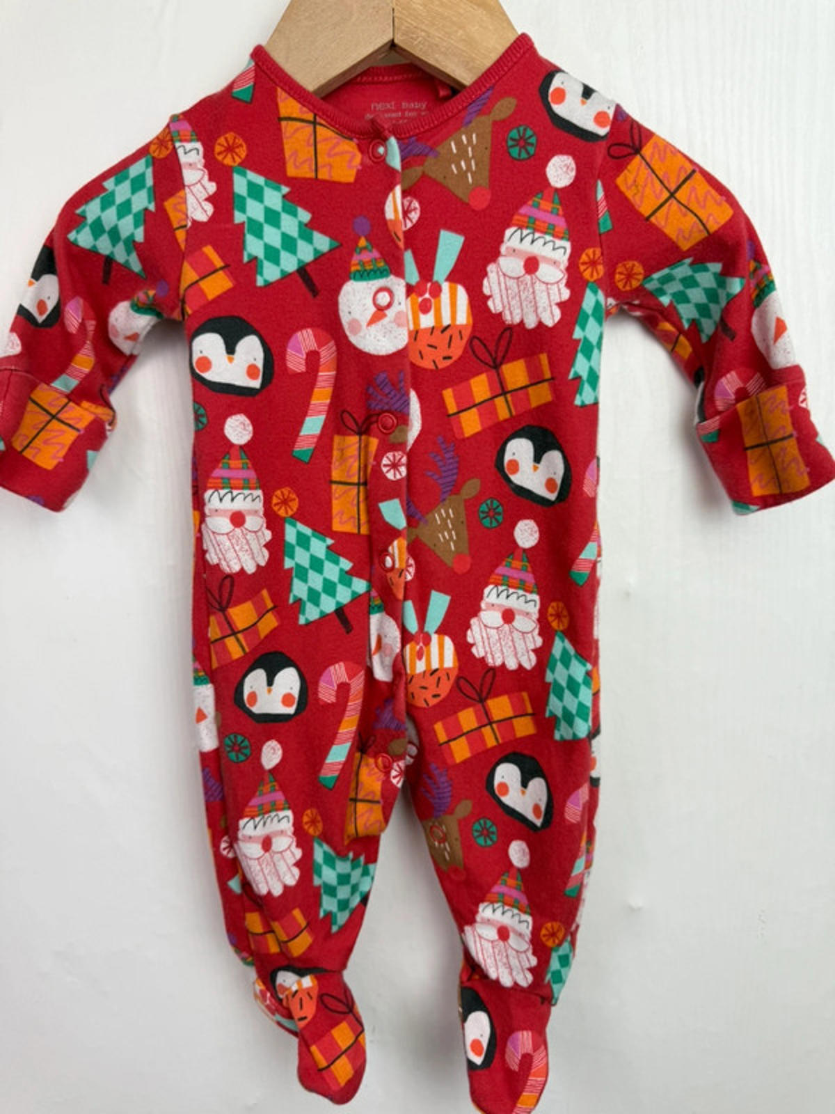 Next Red Christmas Sleepsuit - Unisex 0-1 Month