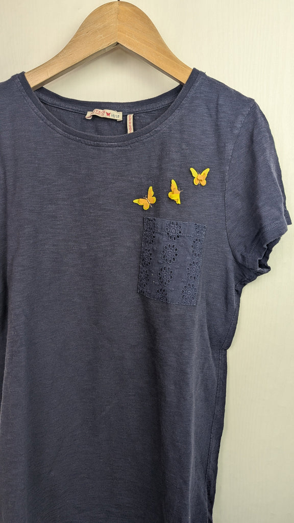 FatFace Navy Butterfly Top - Girls 12-13 Years Little Ones Preloved Used, Preloved, Preworn & Second Hand Baby, Kids & Children's Clothing UK Online. Cheap affordable. Brands including Next, Joules, Nutmeg Morrisons, TU, F&F, H&M.