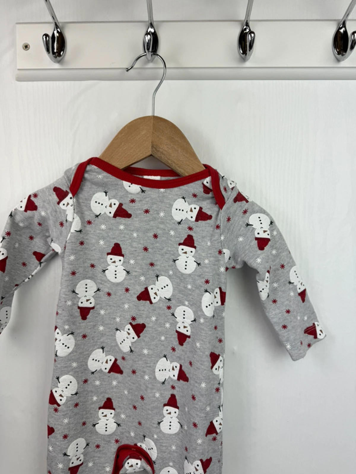 Mini Club Christmas Snow Man Sleepsuit - Unisex 3-6 Months