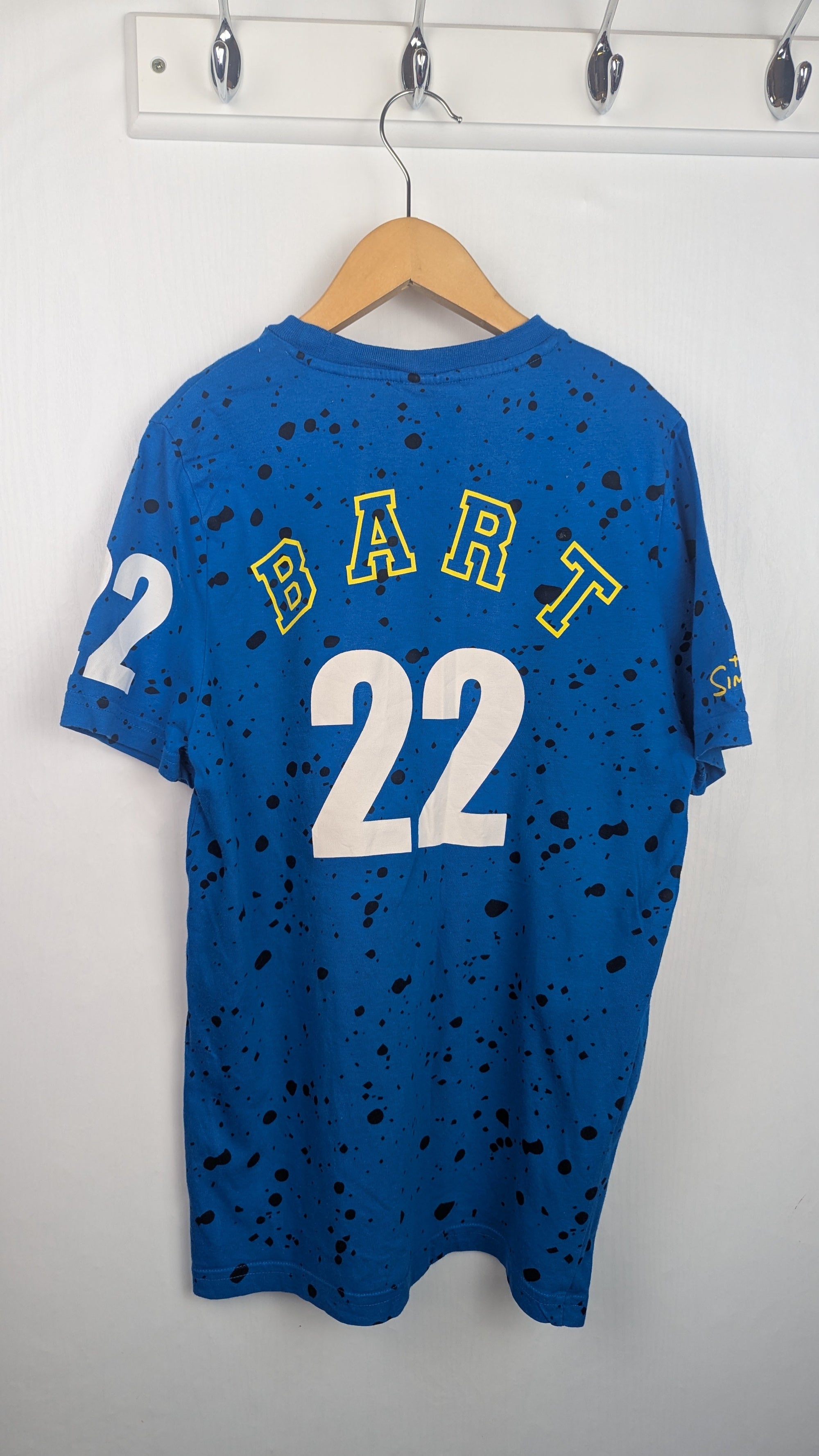F&F Blue Bart Simpson Football Top - Boys 9 - 10 Years - Little Ones Preloved. Second Hand Children's & Preloved Baby, Kids, Girls & Boys Clothes. UK online