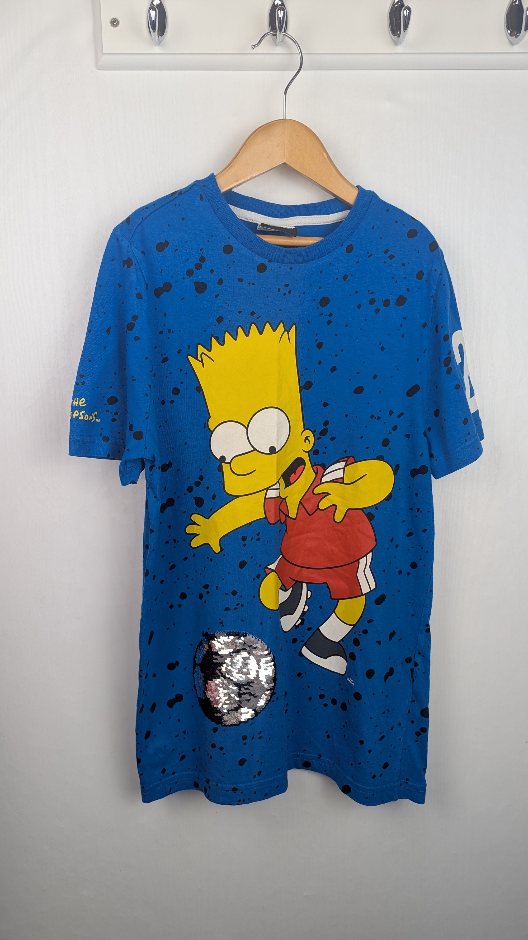 F&F Blue Bart Simpson Football Top - Boys 9 - 10 Years - Little Ones Preloved. Second Hand Children's & Preloved Baby, Kids, Girls & Boys Clothes. UK online
