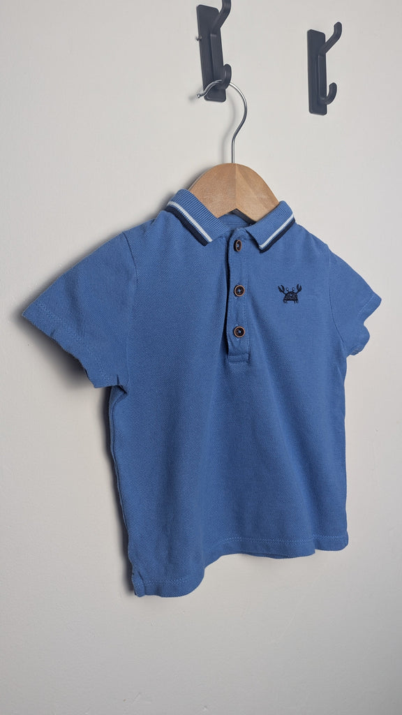 F&F Blue Polo Shirts - Boys 9-12 Months Little Ones Preloved Used, Preloved, Preworn Baby, Girls & Boys Clothes. Kids & Children's second hand Clothing UK Online. Cheap affordable. Brands including Next, Joules, Nutmeg Morrisons, TU, F&F, H&M.