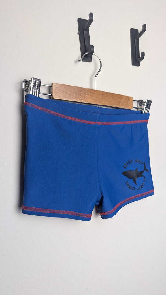 F&F Blue Shark Bay Swim Shorts - Boys 5-6 Years Little Ones Preloved Used, Preloved, Preworn & Second Hand Baby, Kids & Children's Clothing UK Online. Cheap affordable. Brands including Next, Joules, Nutmeg Morrisons, TU, F&F, H&M.