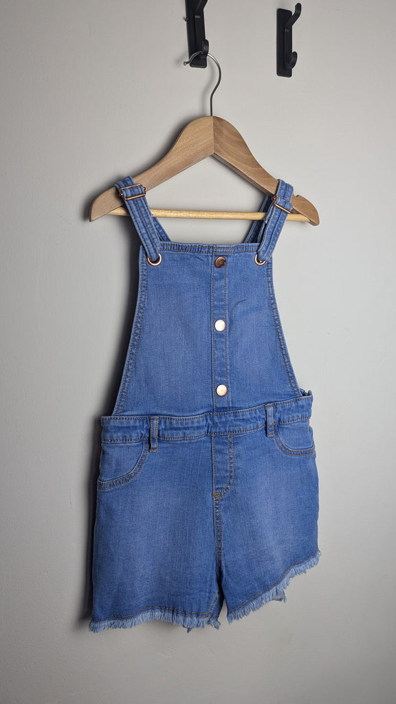 F&F Blue Short Dungarees - Girls 7-8 Years Little Ones Preloved Used, Preloved, Preworn Baby, Girls & Boys Clothes. Kids & Children's second hand Clothing UK Online. Cheap affordable. Brands including Next, Joules, Nutmeg Morrisons, TU, F&F, H&M.