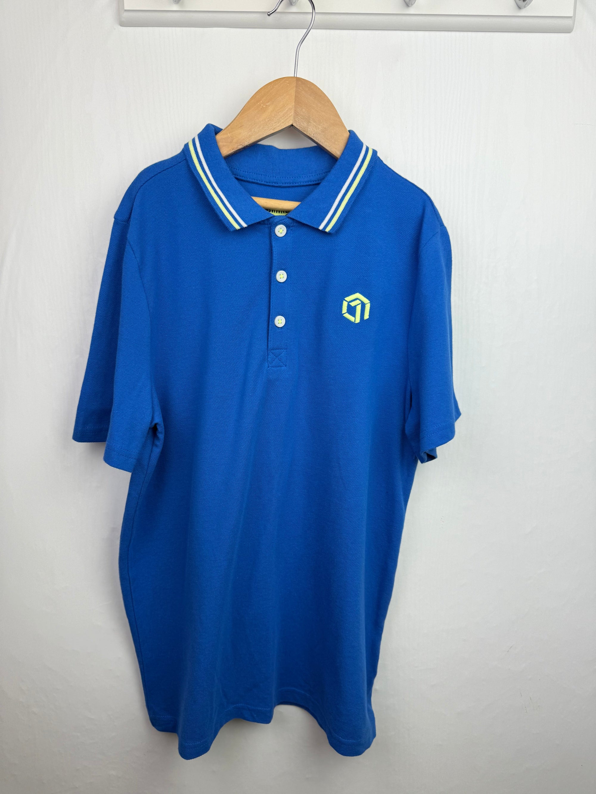 F&F Blue Short Sleeve Polo Shirt - Boys 11 - 12 Years - Little Ones Preloved. Second Hand Children's & Preloved Baby, Kids, Girls & Boys Clothes. UK online