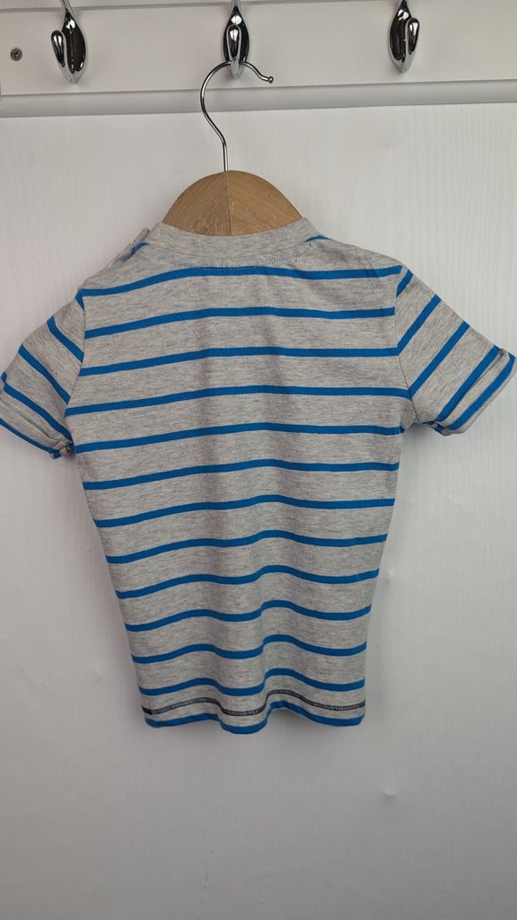 F&F Blue Striped 'M' Top - Boys 6-9 Months F&F Used, Preloved, Preworn & Second Hand Baby, Kids & Children's Clothing UK Online. Cheap affordable. Brands including Next, Joules, Nutmeg Morrisons, TU, F&F, H&M.