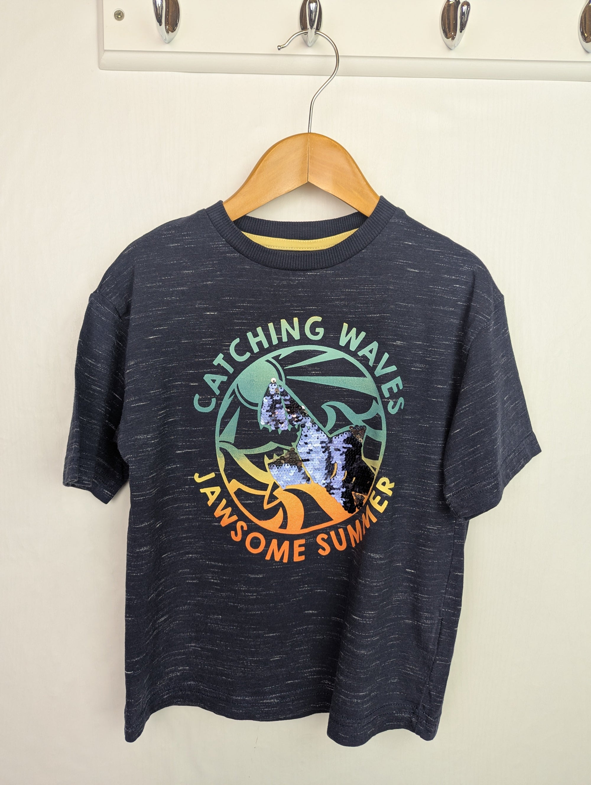 F&F 'Catching Waves' Sequin Top - Boys 3 - 4 Years - Little Ones Preloved. Second Hand Children's & Preloved Baby, Kids, Girls & Boys Clothes. UK online