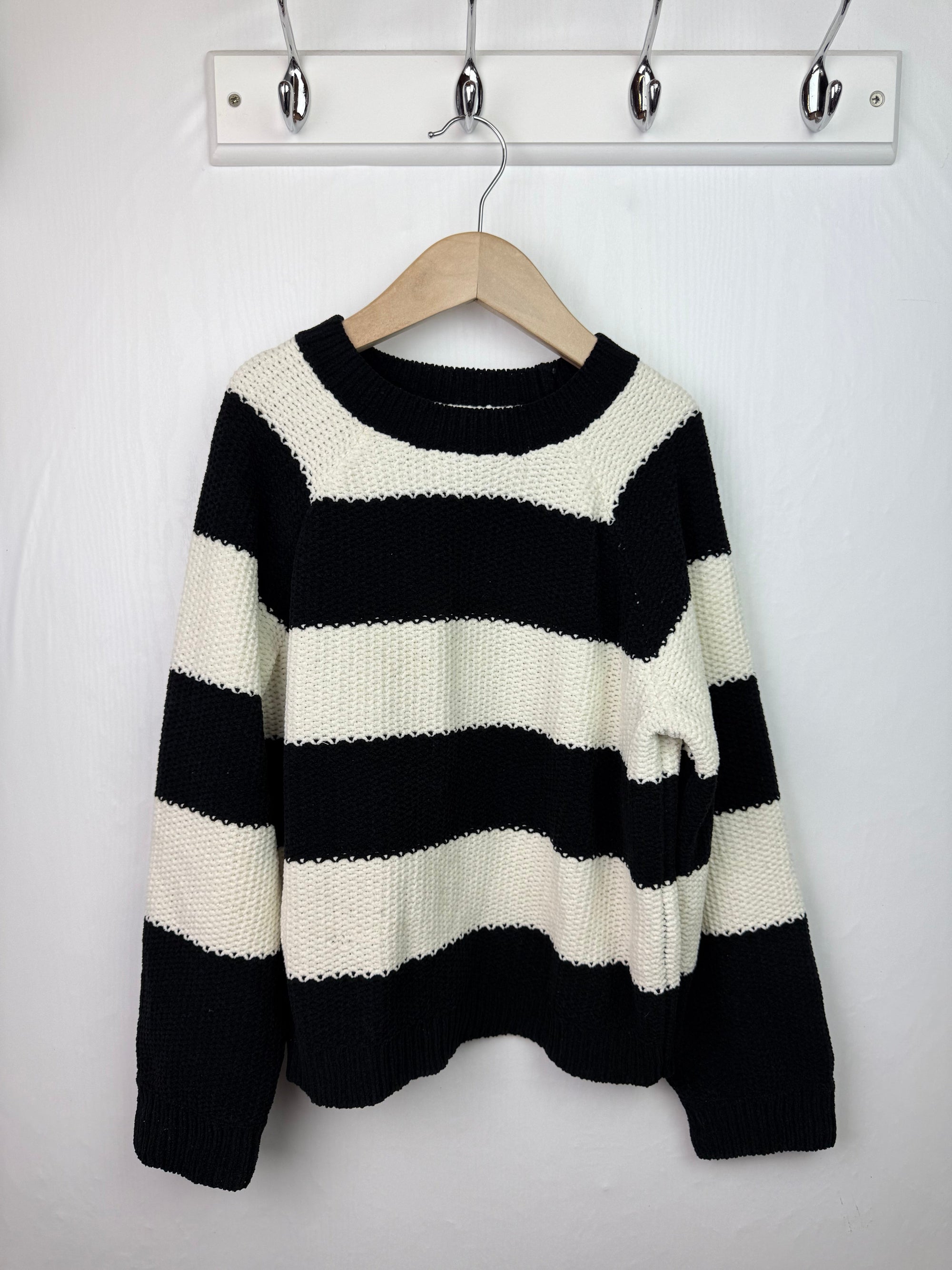 F&F Chunky Knit Striped Jumper - Girls 9 - 10 Years - Little Ones Preloved. Second Hand Children's & Preloved Baby, Kids, Girls & Boys Clothes. UK online