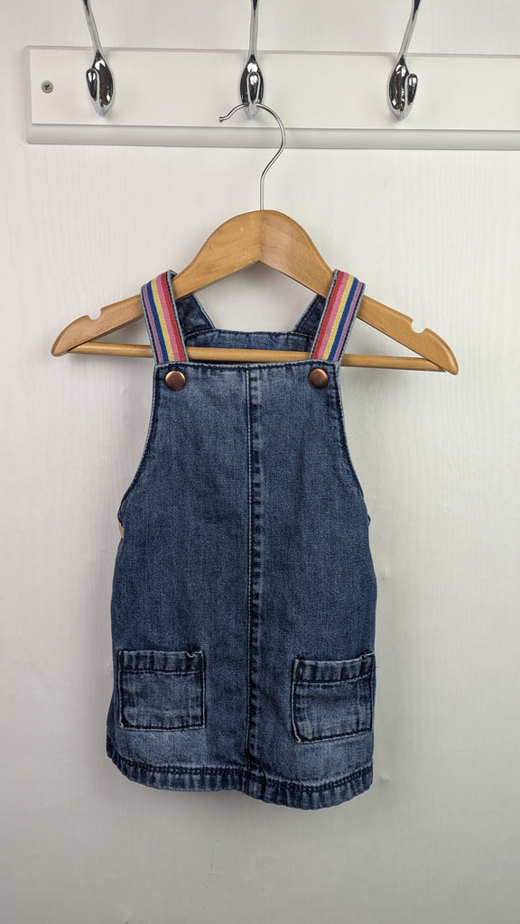 F&F Denim Dungaree Dress - Girls 6-9 Months Little Ones Preloved Used, Preloved, Preworn & Second Hand Baby, Kids & Children's Clothing UK Online. Cheap affordable. Brands including Next, Joules, Nutmeg Morrisons, TU, F&F, H&M.