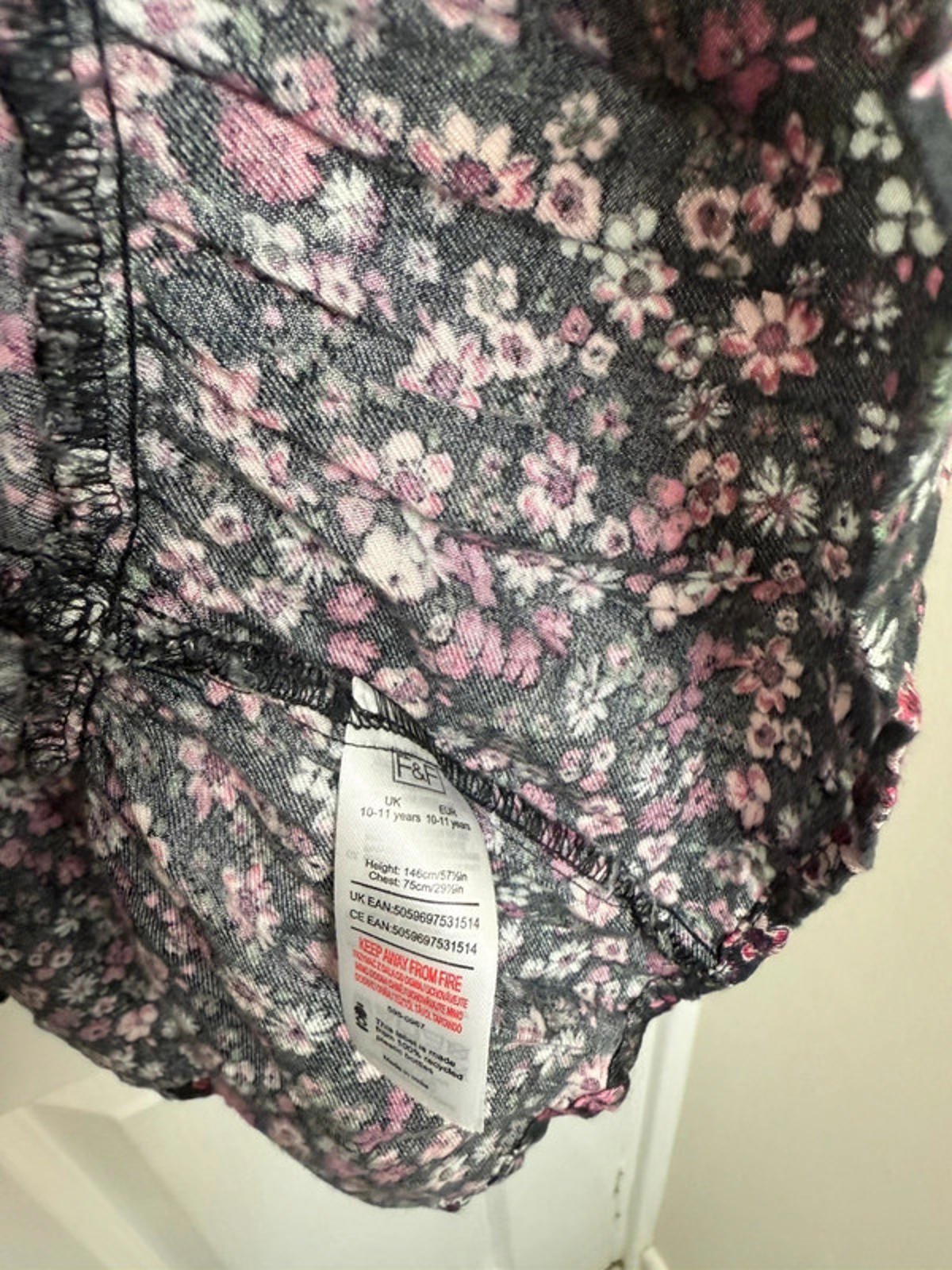 F&F Floral Long Sleeve Dress - Girls 10 - 11 Years - Little Ones Preloved. Second Hand Children's & Preloved Baby, Kids, Girls & Boys Clothes. UK online