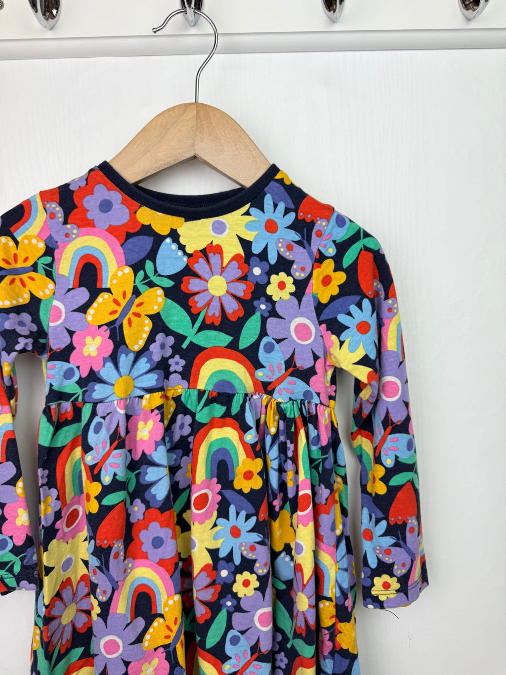F&F Floral Long Sleeve Dress - Girls 3 - 4 Years - Little Ones Preloved. Second Hand Children's & Preloved Baby, Kids, Girls & Boys Clothes. UK online