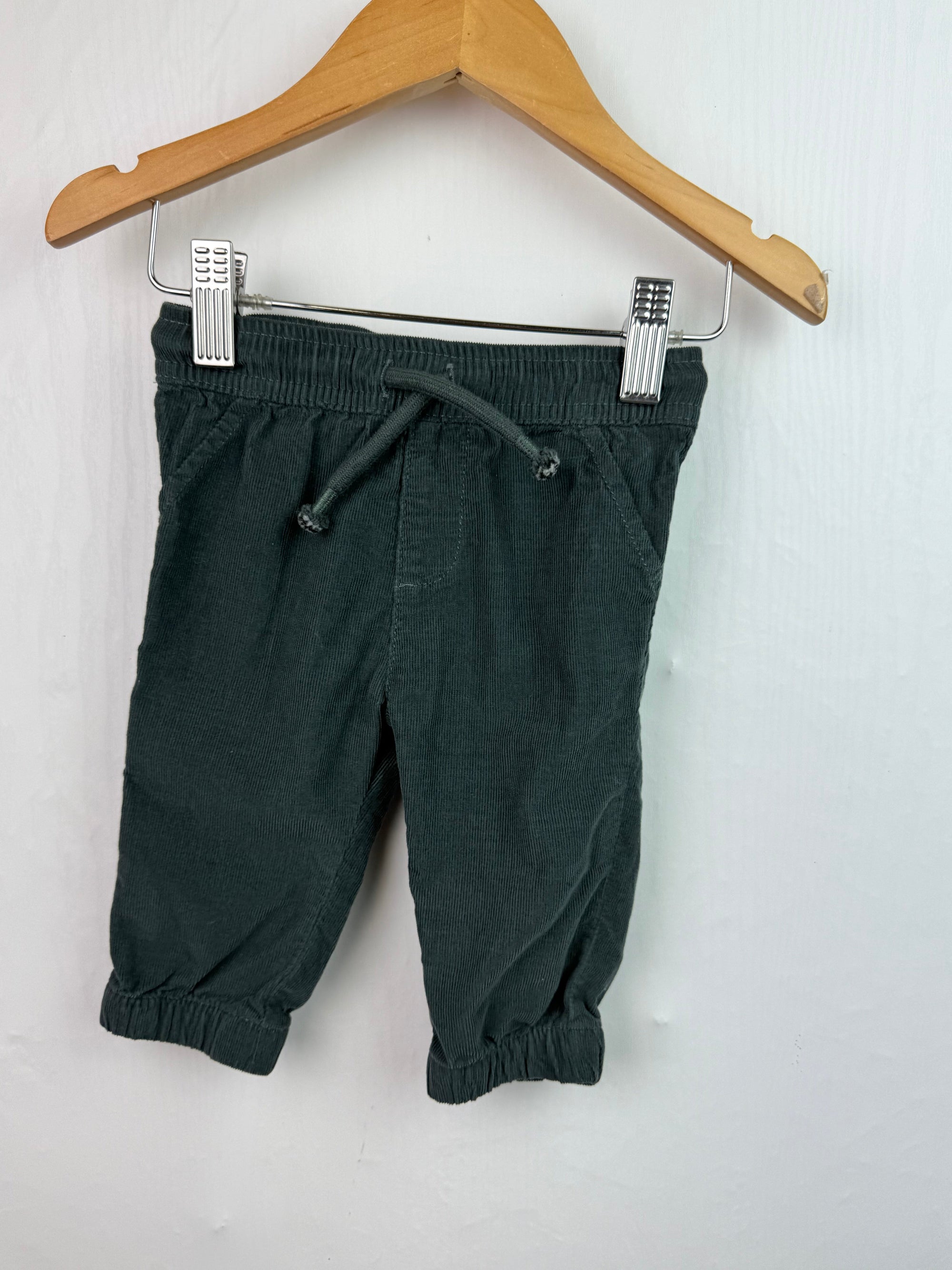 F&F Green Cord Trousers - Boys 3 - 6 Months - Little Ones Preloved. Second Hand Children's & Preloved Baby, Kids, Girls & Boys Clothes. UK online