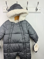F&F Grey Padded Pramsuit - Unisex 3 - 6 Months - Little Ones Preloved. Second Hand Children's & Preloved Baby, Kids, Girls & Boys Clothes. UK online